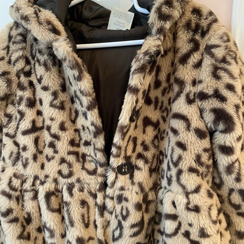 Furry Leopard Toddle Girl Jacket
